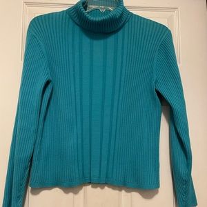 Liz Claiborne turquoise/aqua turtleneck sweater